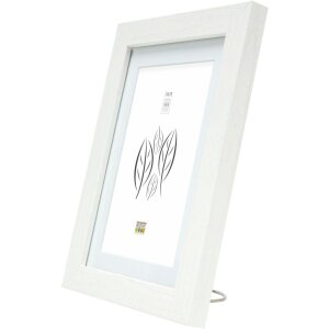 Cornice in legno Deknudt S66KF1 bianco 20x20 cm con Passepartout 13x13 cm