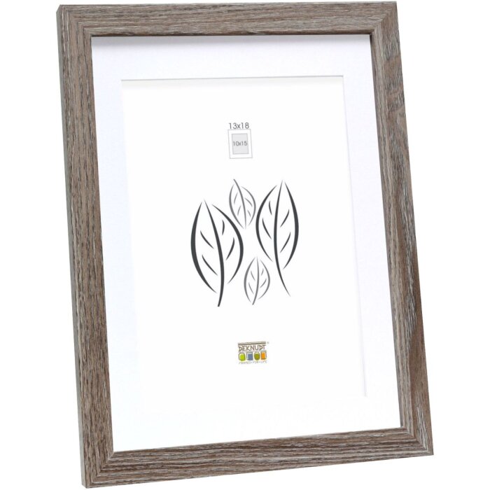 Cornice di legno S66KH3 marrone-grigio 20x20 cm con passe-partout