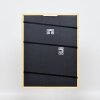 Effetto cornice in legno massiccio profilo 22 marrone-oro 10x10 cm vetro antiriflesso