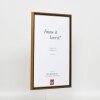 Effetto cornice in legno massiccio profilo 22 marrone-oro 10x10 cm vetro antiriflesso