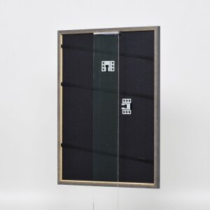 Effetto cornice in legno massiccio profilo 25 noce marrone 10x15 cm vetro museale
