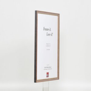 Effetto cornice in legno massiccio profilo 25 noce marrone 10x15 cm vetro museale