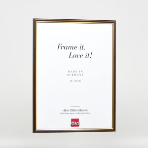 Effetto cornice in legno profilo 23 noce marrone 10,5x14,8 cm vetro museale