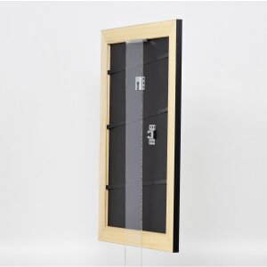 Effetto cornice in legno massiccio profilo 30 nero 10,5x14,8 cm vetro museo