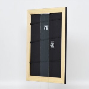 Effetto cornice in legno massiccio profilo 30 nero 10,5x14,8 cm vetro museo