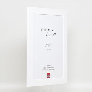 Effetto cornice in legno massiccio Profilo 30 bianco 10,5x14,8 cm vetro museale