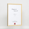 Effetto cornice in legno massiccio profilo 25 giallo 13x13 cm vetro antiriflesso