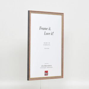 Effetto cornice in legno massiccio profilo 25 noce marrone 13x18 cm vetro antiriflesso