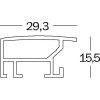 Cornice in alluminio ALULINE - 40x50 cm - argento