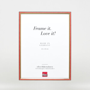 Cornice in legno effetto profilo 23 rosso 14,8x21 cm vetro antiriflesso