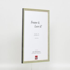 Cornice in legno massiccio effetto Profilo 25 verde 14,8x21 cm vetro antiriflesso