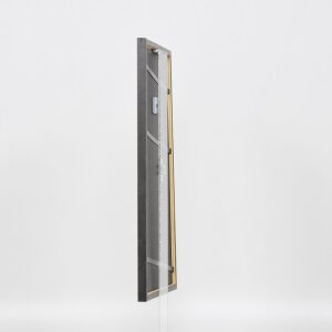 Effetto cornice in legno massiccio profilo 25 verde 14,8x21 cm vetro museale