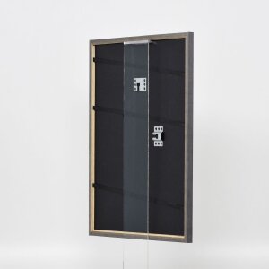 Effetto cornice in legno massello profilo 25 noce marrone 14,8x21 cm vetro museale
