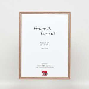 Effetto cornice in legno massello profilo 25 noce marrone 14,8x21 cm vetro museale