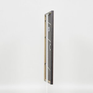 Effetto cornice in legno massello profilo 25 noce marrone 14,8x21 cm vetro museale