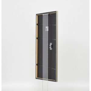 Effetto cornice in legno massiccio profilo 29 argento 14,8x21 cm vetro museale
