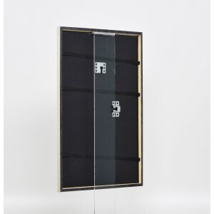 Effetto cornice in legno massiccio profilo 29 argento 14,8x21 cm vetro museale