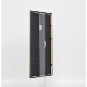 Effetto cornice in legno massiccio profilo 29 argento 14,8x21 cm vetro museale