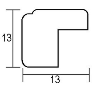 Effetto cornice in legno massiccio profilo 29 argento 14,8x21 cm vetro museale