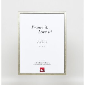 Effetto cornice in legno massiccio profilo 29 argento 14,8x21 cm vetro museale