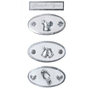 Adesivo 3D creativo Emblemi dargento II 1 foglio