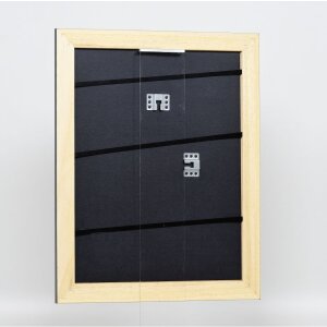 Effetto cornice in legno massiccio profilo 30 nero 14,8x21 cm vetro museale