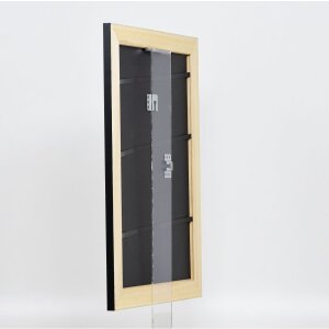 Effetto cornice in legno massiccio profilo 30 nero 14,8x21 cm vetro museale