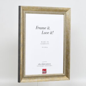 Effetto cornice in legno massiccio profilo 28 oro 14,8x21 cm vetro acrilico