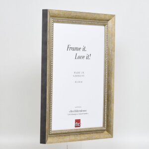 Effetto cornice in legno massiccio profilo 28 oro 14,8x21 cm vetro acrilico