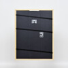 Effetto cornice in legno massiccio profilo 22 marrone-oro 18x24 cm vetro antiriflesso