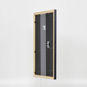 Telaio effetto legno profilo 38 grigio 18x24 cm vetro antiriflesso