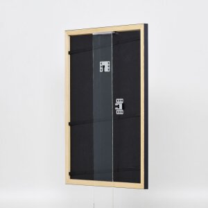 Telaio effetto legno profilo 38 grigio 18x24 cm vetro antiriflesso