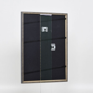 Effetto cornice in legno massiccio Profilo 25 grigio 18x24 cm Vetro Museum