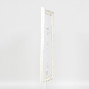 Cornice barocca effetto legno Profilo 37 bianco 18x24 cm Vetro museo