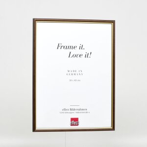 Effetto cornice in legno profilo 23 marrone noce 18x27 cm vetro museale