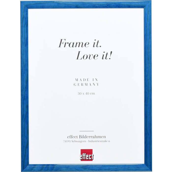 Telaio effetto legno profilo 89 blu 18x32 cm vetro acrilico