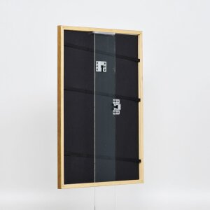 Effetto cornice in legno massiccio profilo 22 marrone-oro 20x20 cm vetro antiriflesso