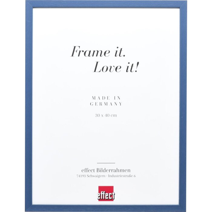 Telaio effetto legno profilo 35 blu 20x20 cm vetro antiriflesso