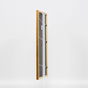 Effetto cornice in legno massiccio profilo 22 marrone-oro 20x25 cm vetro antiriflesso
