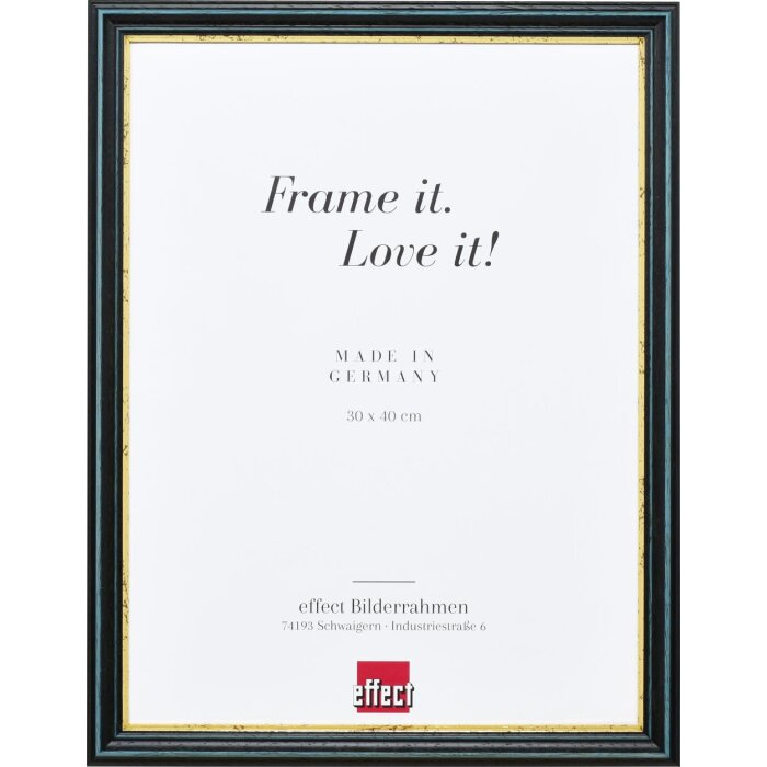 Telaio effetto legno profilo 21 blu 20x25 cm vetro antiriflesso