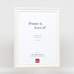 Cornice barocca effetto legno Profilo 37 bianco 20x28 cm Vetro museo