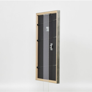 Telaio effetto legno profilo 2070 vetro antiriflesso 20x30 cm argento