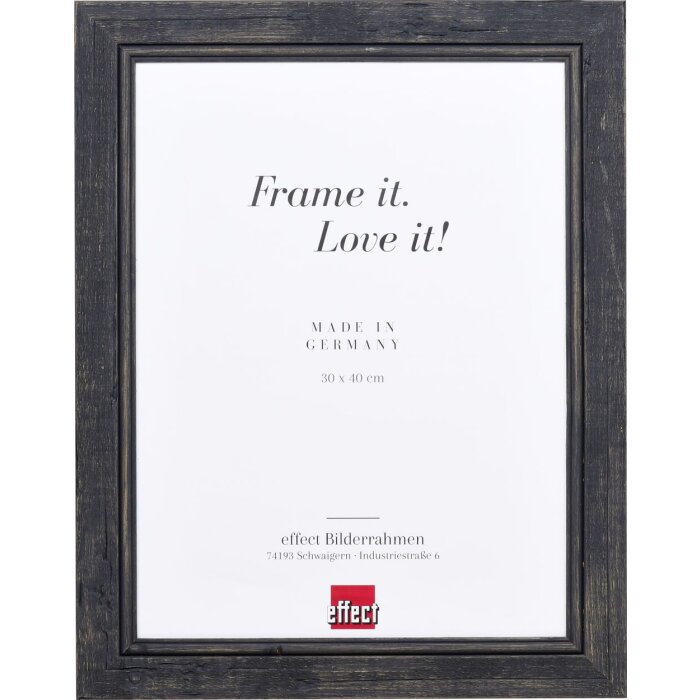 Cornice ad effetto in legno massiccio 2240 nero 21x28 cm vetro acrilico