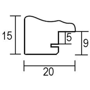 Cornice in legno effetto profilo 38 marrone 21x29,7 cm vetro antiriflesso