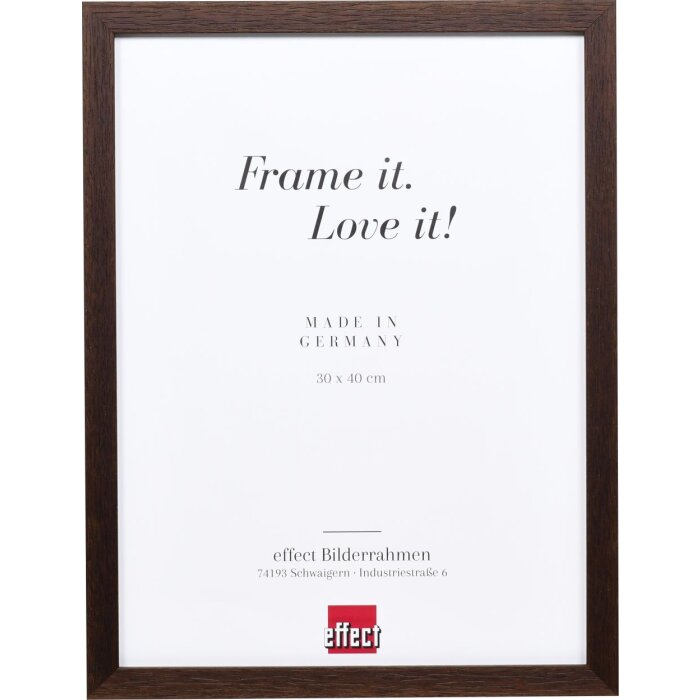 Telaio effetto legno profilo 33 wengé 23x70 cm vetro antiriflesso