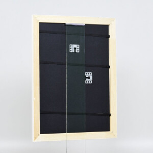 Cornice barocca effetto legno Profilo 37 bianco 23x70 cm Vetro museo