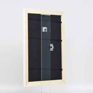 Cornice barocca effetto legno Profilo 37 bianco 23x70 cm Vetro museo