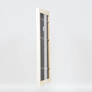 Cornice barocca effetto legno Profilo 37 bianco 23x70 cm Vetro museo