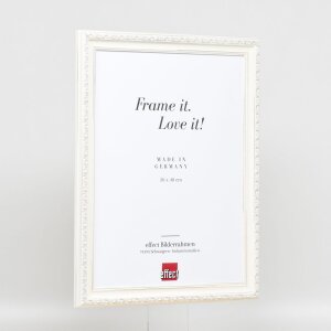 Cornice barocca effetto legno Profilo 37 bianco 23x70 cm Vetro museo