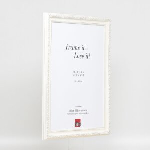 Cornice barocca effetto legno Profilo 37 bianco 23x70 cm Vetro museo
